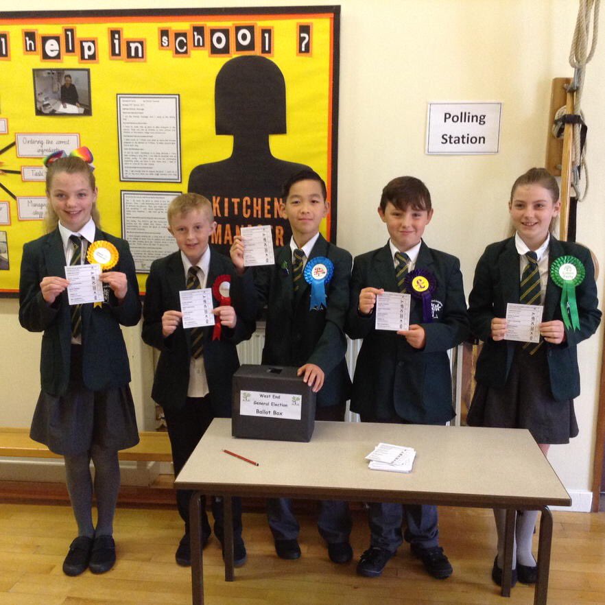 year6wea's tweet photo. Some of our year 6's have been campaigning for your party today with their own manifestos for the school @Conservatives https://t.co/un5jB6jMYx