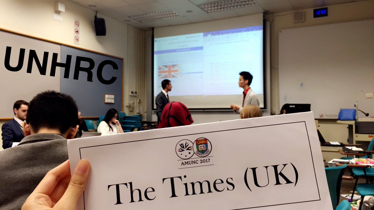 TheTimesAMUNC17's tweet photo. UNHRC discussing on DR 1.1 after the EAT unmod #AMUNC2017 #UNHRC https://t.co/HsVh8zeGeK
