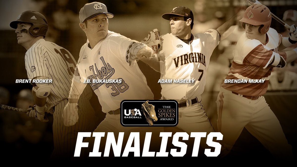 USAGoldenSpikes's tweet photo. We are a week away from the 2017 Golden Spikes Award presentation!

📆: June 29
⏰: 7pm ET
📺: SportsCenter

#VoteGSA: https://t.co/CaxpmFuwEr https://t.co/WfciarAaIM