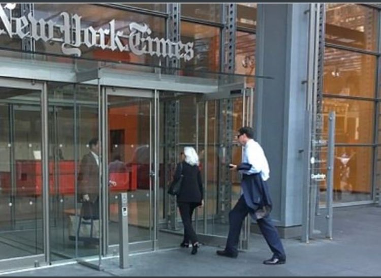 Why was James Comey going to New York Times building?