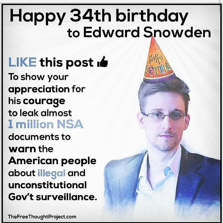 Happy birthday Edward Snowden!!   