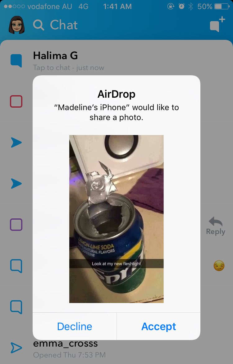 christina🦋 on Twitter: "Left my airdrop receiving on at the nightclub