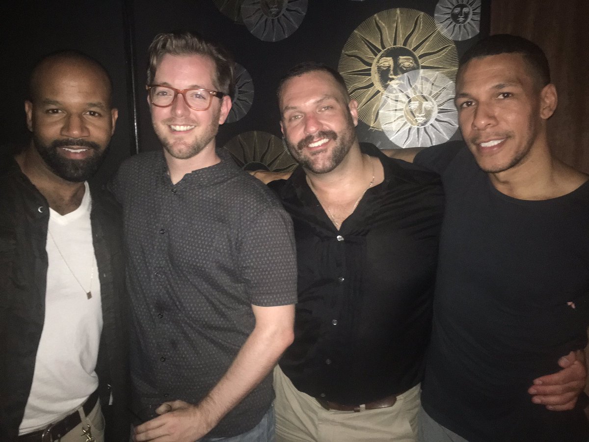 outmagazine's tweet photo. Hey, @HornetApp can you please direct us to the nearest cold shower? Thanks! #HornetNYC #OUTPride https://t.co/RWB9xOlhnm