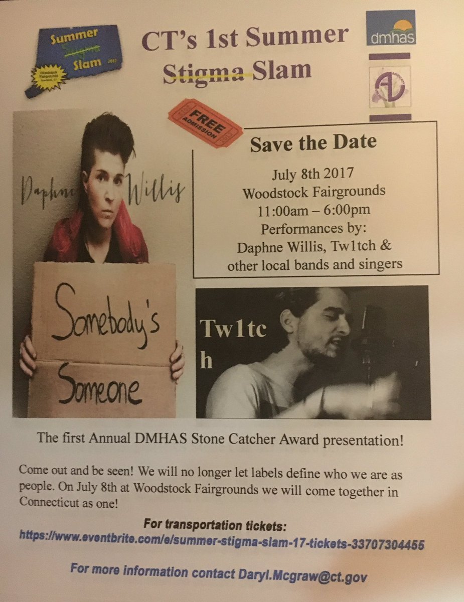Manonbj's tweet photo. If you're near Woodstock, Ct, then this is the day to come out to this free concert with #daphnewillis,#tw1tch #SlamtheStigma #SSS17 https://t.co/O4076rf4dS