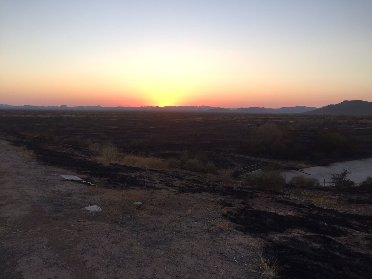 Joe_Bartels's tweet photo. NOW: ground look at the blackened landscape left behind by the fast-moving #303fire at I-17 &amp; Dove Valley Road. @abc15 @PHXFire https://t.co/ZYaopq6Ne6