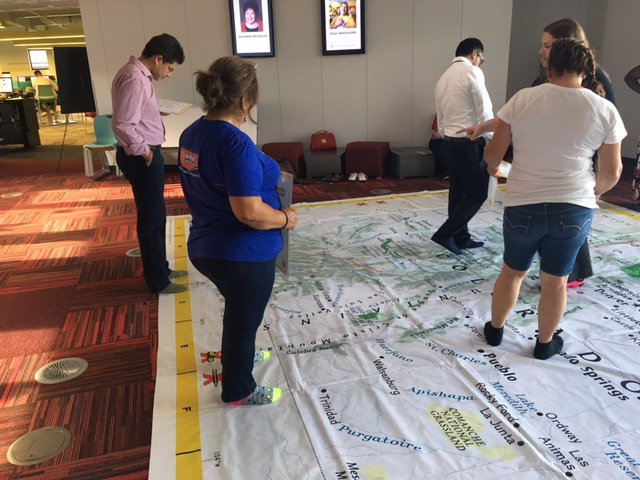 COGeogAlliance's tweet photo. The #ColoradoGiantMap took a visit to The Denver Public Library during their Plaza programming. https://t.co/WEH6LGIKeI