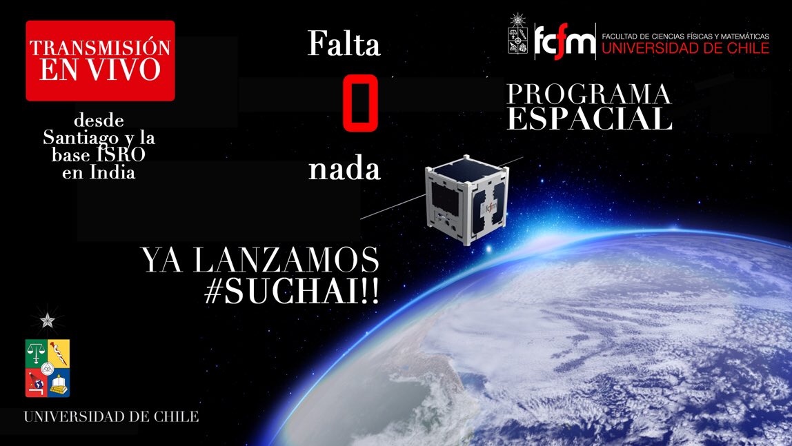 YA ESTÁ EN LA ESTRATÓSFERA
#SUCHAI se fue a orbitar el planeta. El 1er satélite made in Chile es de la U. de Chile tv.uchile.cl
