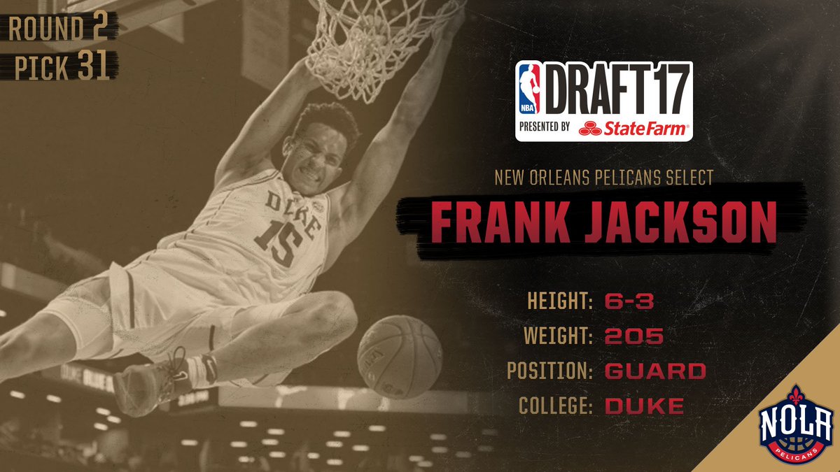 Welcome @FWJackson15 to the #Pelicans! #NBADraft https://t.co/so8ZGq6pzt