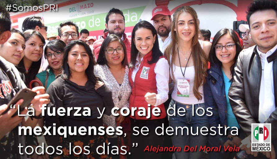 PRI_EDOMEX's tweet photo. “La fuerza y coraje de los mexiquenses, se demuestra todos los días, a lo largo y ancho de este gran Estado”, @alejandraDMV, #SomosPRI https://t.co/ZdDzl0L1W6