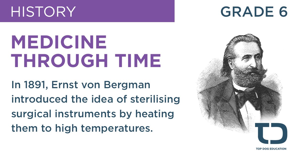 TopDogEducation's tweet photo. Medicine through time. #MyTopDog #topdogeducation #medicalhistory #history #grade6 #exams #surgery #ernstvonbergman #studyonline #study https://t.co/MjAARAtkJo