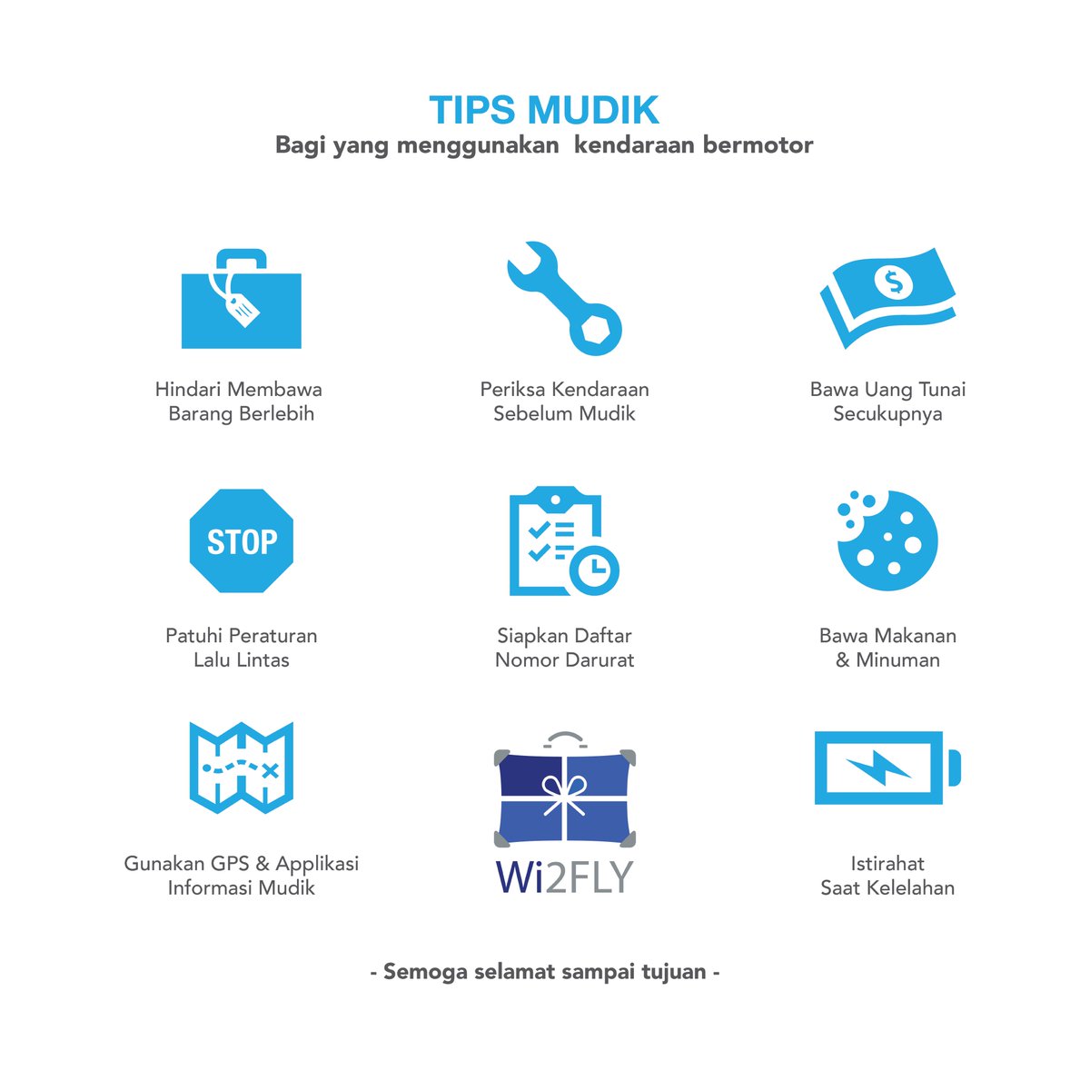 Wi2fly's tweet photo. Bagi #Travelover yang ingin mudik menggunakan kendaraan bermotor, dapat mengikuti tips ini yah.. https://t.co/lHauM2UpwG

#Wi2fly #Mudik https://t.co/9i4KvlfHef