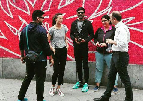 DFansDesign's tweet photo. #TheExtraordinaryJourneyOfTheFakir #Thefakir Shooting spot 
Our @dhanushkraja looks Stylish 😍❤ https://t.co/n8d9opctWu