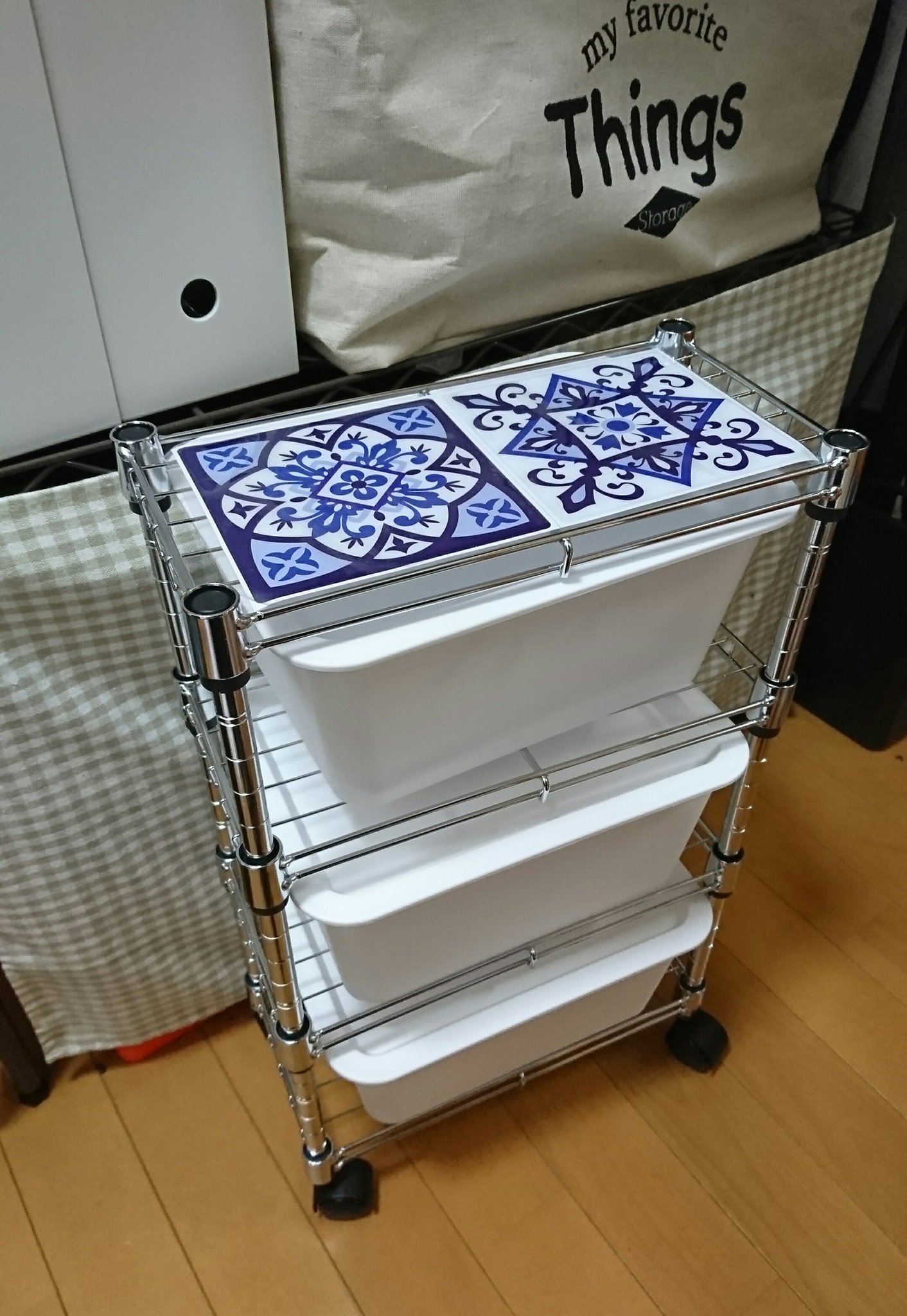 akko0710 on Twitter &quot;ダイソーのジョイントラックを使ってトイレにおく棚を作りました(∩ˊᵕˋ∩)･* 収納ボックスと