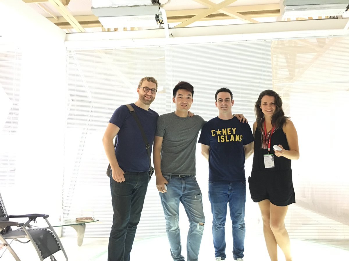 TimekettleTech's tweet photo. Nice talking with @annaescher @devincoldewey @joezolnoski @Wells_Tu #techcrunch 2017 #WT2translator real-time translating earphone https://t.co/JViO2Av64m