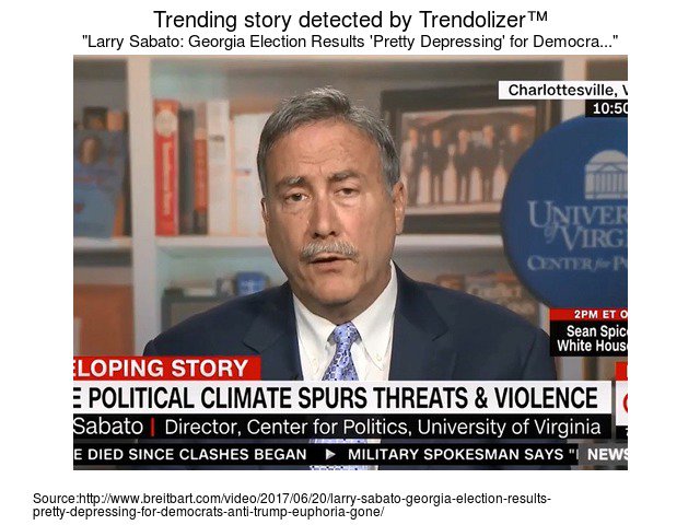 Trendolizer's tweet image. #LarrySabato: #Georgia Election Results 'Pretty Depressing' for Democrats, Anti-Trump... trendolizer.com/2017/06/larry-…