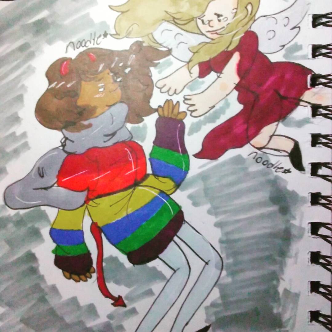 MagicNoodle__'s tweet image. Immortal lesbians ❤ #art #drawing #PrideMonth