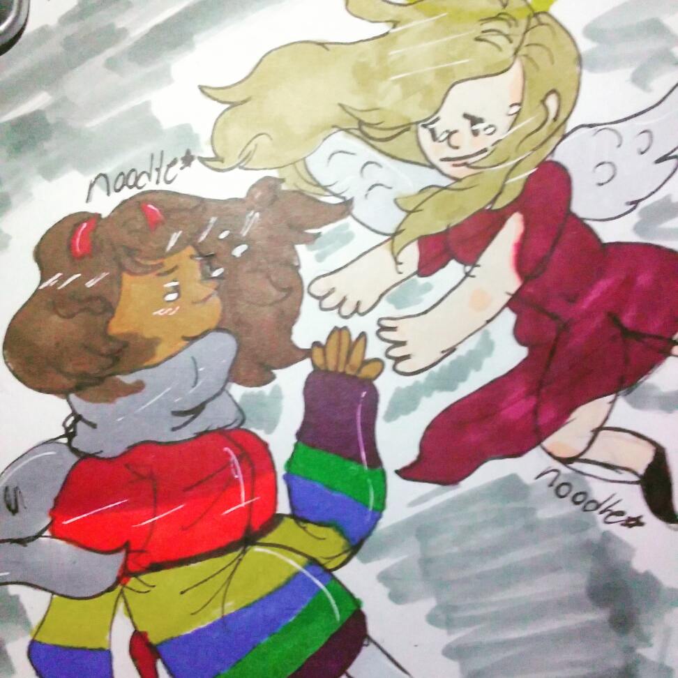 MagicNoodle__'s tweet image. Immortal lesbians ❤ #art #drawing #PrideMonth