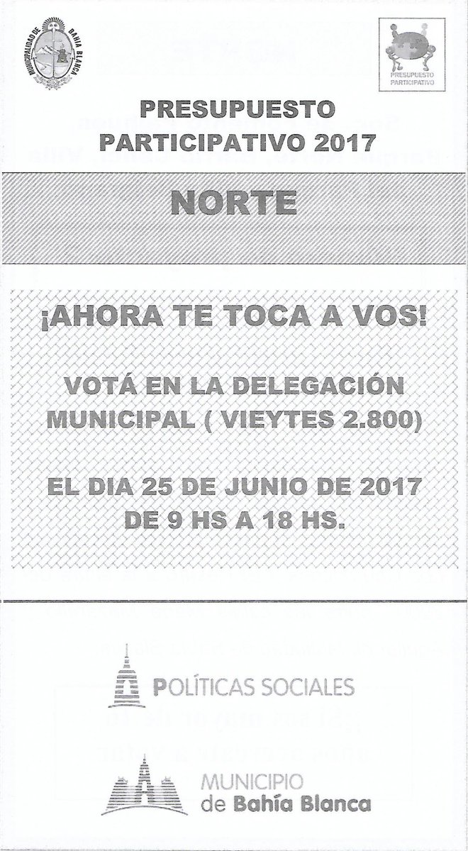 bparquenorte's tweet photo. El domingo 25 de Junio, podes ayudar al crecimiento de nuestro sector. Votá PROYECTO nº2. De 9hs a 18hs en Delegación Norte(Vieytes  2.800) https://t.co/utKULkM5Kl