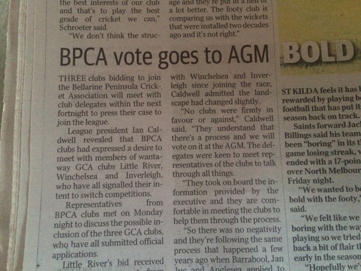 BPCAofficial's tweet photo. #BPCA clubs will decide fate of Winchelsea, Little River &amp; Inverleigh at League AGM on July 17. @geelongaddy https://t.co/bs6XM9N7Gt