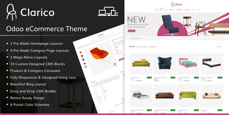 EmiproTech's tweet image. Introducing Responsive, Clean, Modern &amp;amp; Sectioned #Odoo #eCommerce Theme #Clarico for Fashion, Electronics, Beauty bit.ly/2rTGVkT