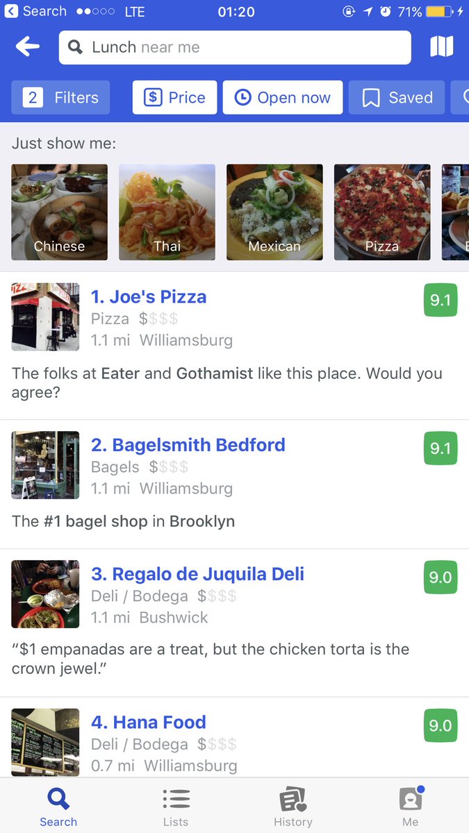 levelsio's tweet photo. Remember @foursquare? If you used it years ago: reinstall it. It's my fav app to bring me to rly good food places 😍https://t.co/ow35CRKJ7F https://t.co/IGKMsmRlDh