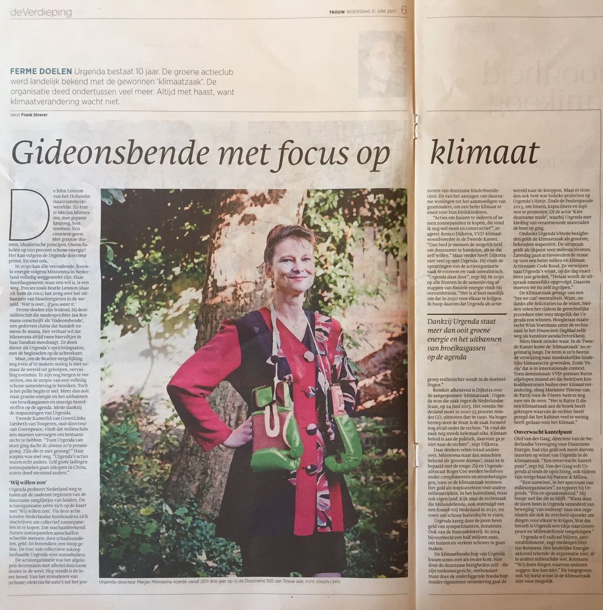 urgenda's tweet image. URGENDA 10 jaar: Gideonsbende met focus op klimaat @Trouw de Verdieping