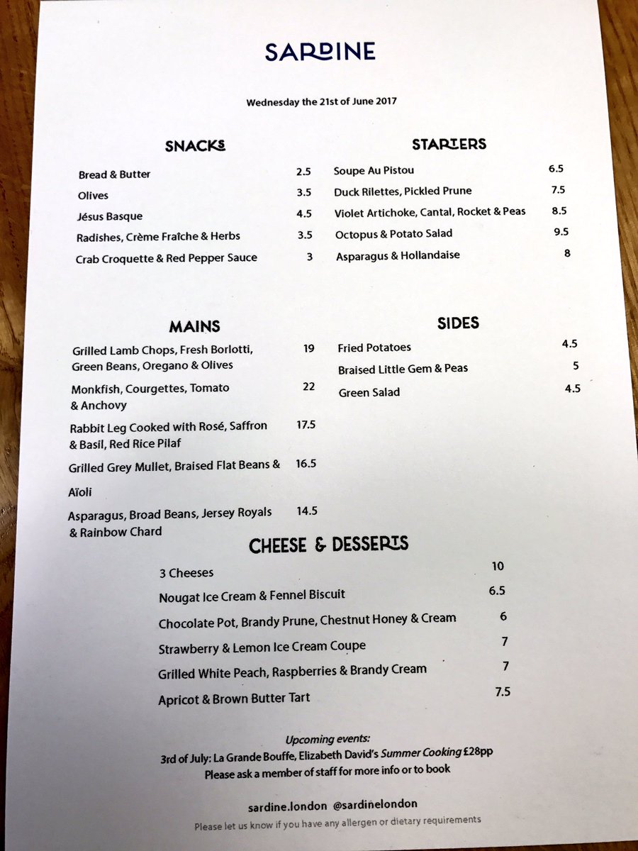 The menu is great but the air conditioning is excellent <a href="/sardinelondon/">Sardine</a>