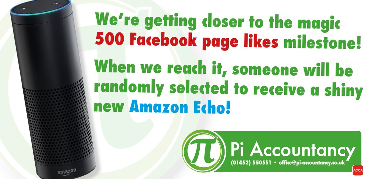 Only a few more page likes until we give away a brand new Alexa
#alexa #giveaway #gloucestershire #accountants #LikeOurFacebookPage