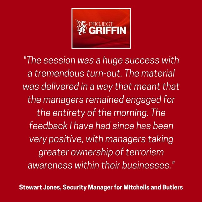 cyberfraudcen's tweet photo. We delivered Project Griffin national counter terrorism awareness
training @eatdrinkmb last week during #CTAW2017 https://t.co/hhwyrZ4z7i https://t.co/iDNR0TVFbe