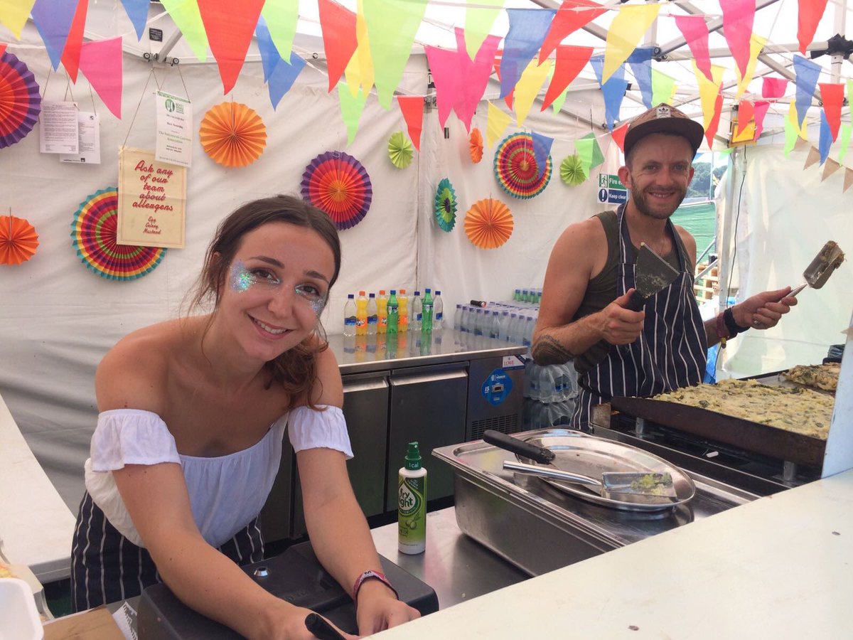 born_yes's tweet photo. We're cooking away and open! Team is waiting to serve #bubbleandsqueak #poachedeggs #glastonbury17 https://t.co/0vacbhQiVk