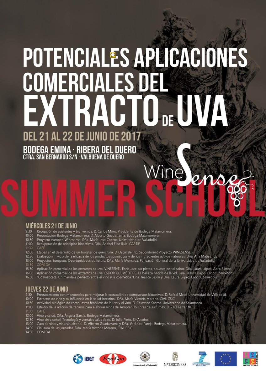 Ver0nica_Pareja's tweet photo. Hoy y mañana participaré como ponente en el seminario de aplicaciones comerciales para el extracto de uva.
#winesense #wine #innovacion #uva https://t.co/8otyV4C7Zd