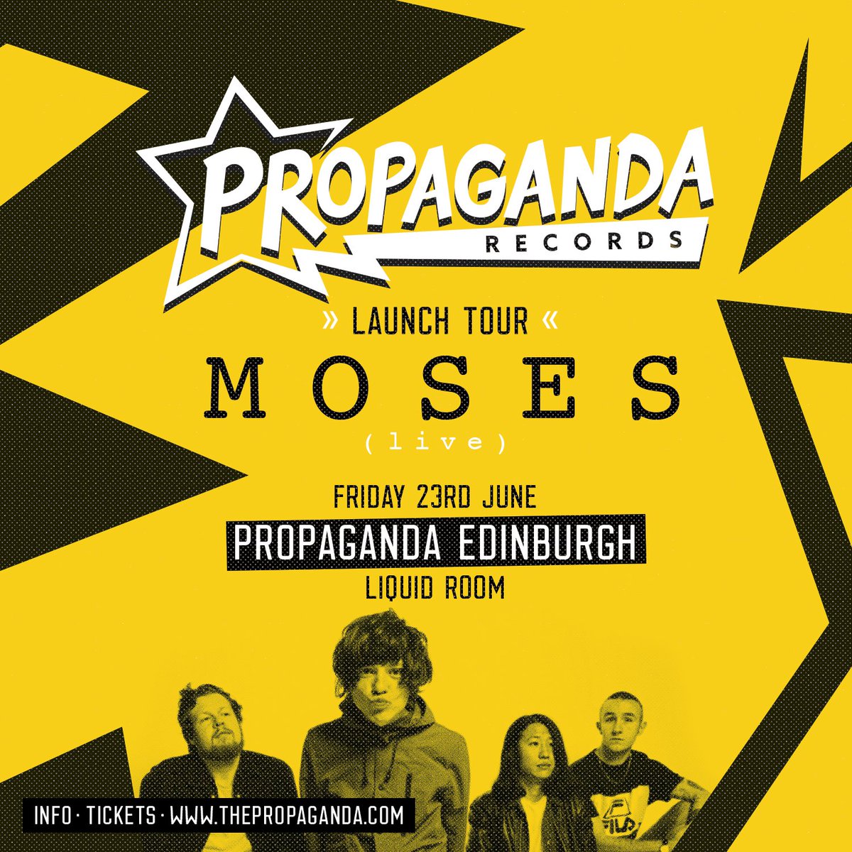 PropagandaEdinb's tweet photo. MOSES are joining us for a live set THIS Friday! Jump on the guestlist now for only £3 entry!
£3 GL:https://t.co/VdryFNC5DS https://t.co/vkHvhiGY0t