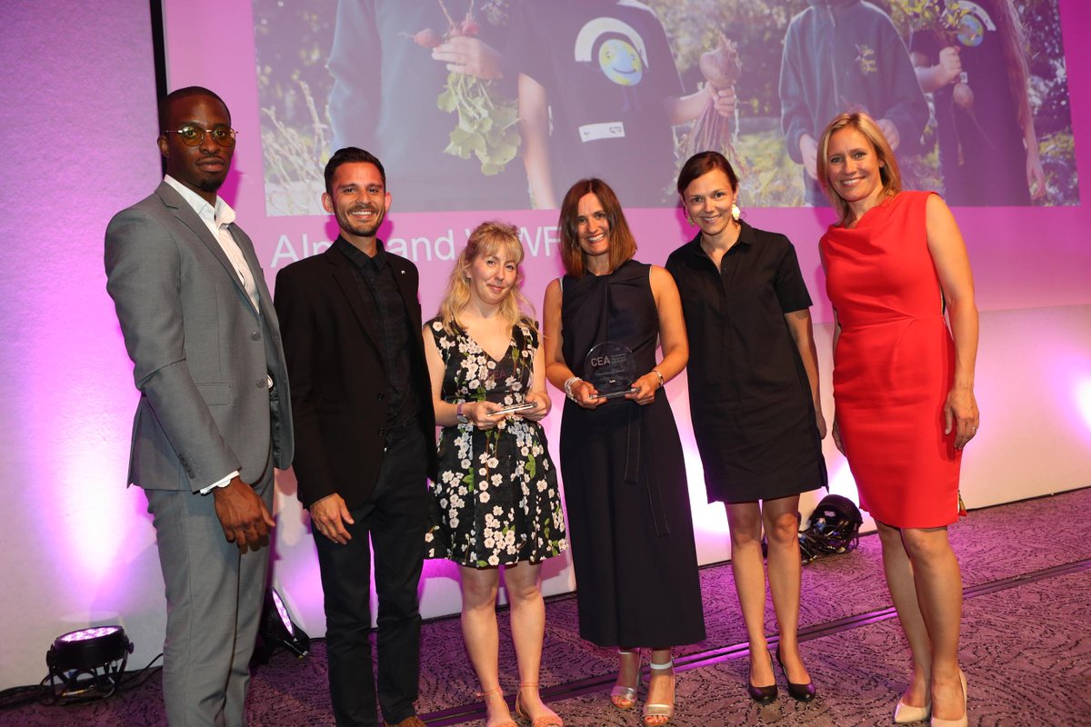 Alpro's tweet photo. So grateful to be rewarded for our Green Ambassador Programme collaboration with @WWF. Thank you #CEAward for the recognition. #goldaward https://t.co/FA8qaMIOQG