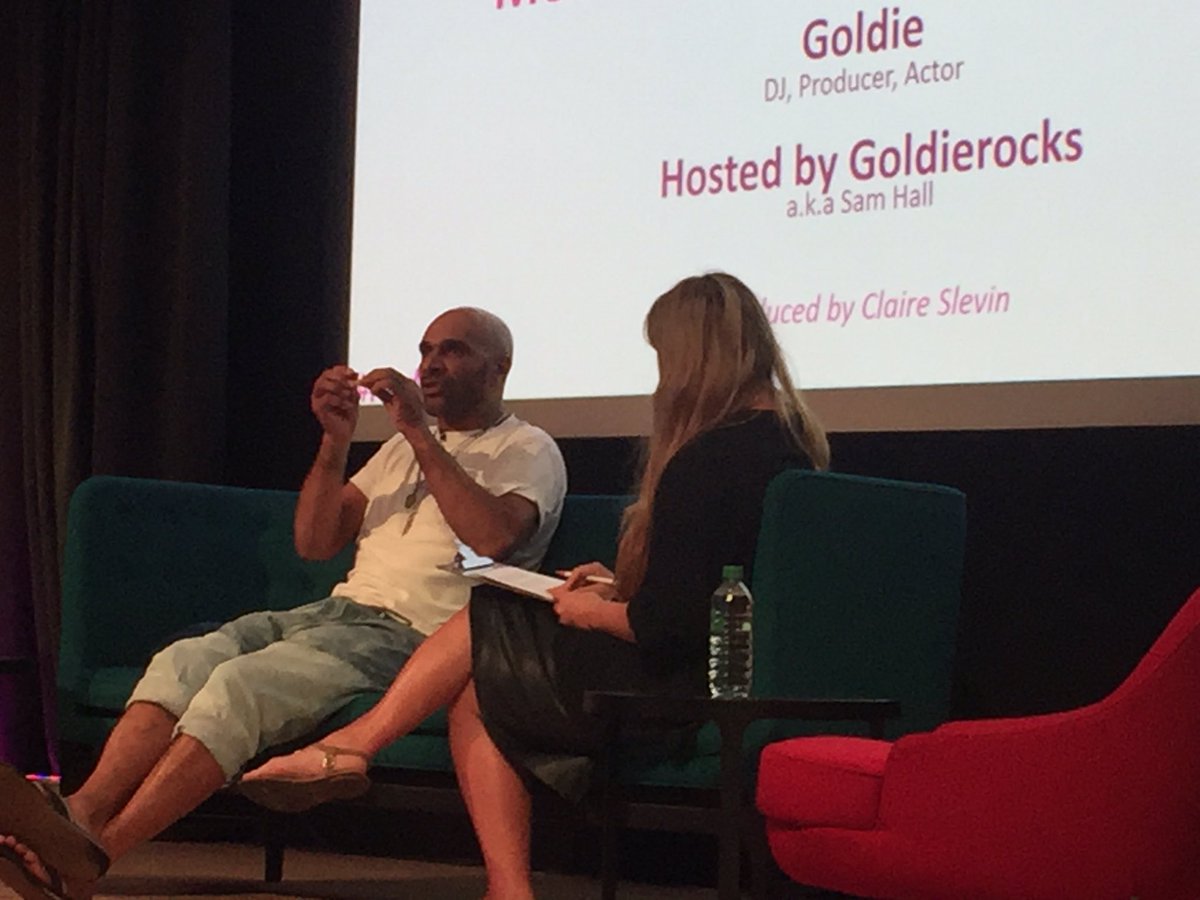 camilla_byk's tweet photo. Best quote 'Grime is the voice of England' @MRGOLDIE best name drop 'as Bowie said to me' #RadFest17 https://t.co/AgodRTLyEN