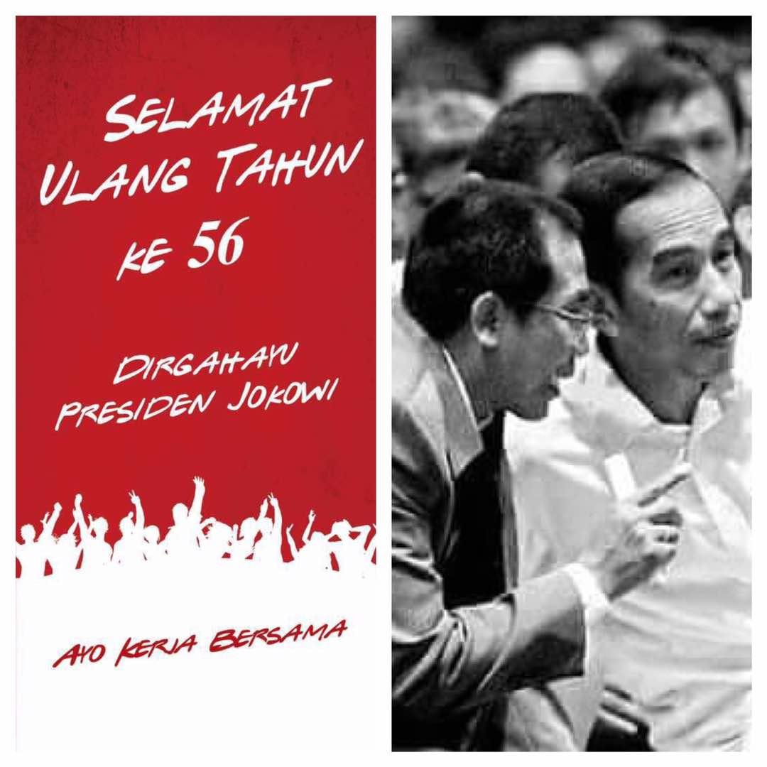 fadjroeL's tweet photo. #HBDpakJokowi ke-56 Pak @jokowi semoga panjang umur &amp; sabar melayani seluruh rakyat Indonesia ~ FR #Happy56thJokowi https://t.co/YnckFrzGMG