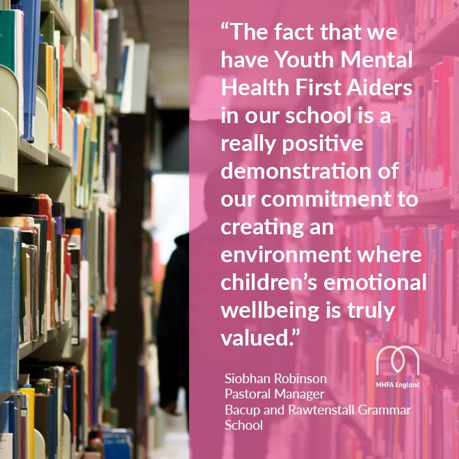 MHFAEngland's tweet photo. #MHFA training helps school staff at Bacup &amp; Raqtenstall Grammar feel confident supporting pupils' #MentalHealth: https://t.co/CjZFrcXHKJ https://t.co/WrOF6c1csk