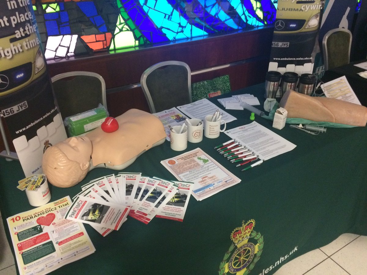 Early sunny start for @mediwales #ConnectsNHS Conference. Come and see @WelshAmbulance in the foyer to learn about #prehospitalresearch 🚑