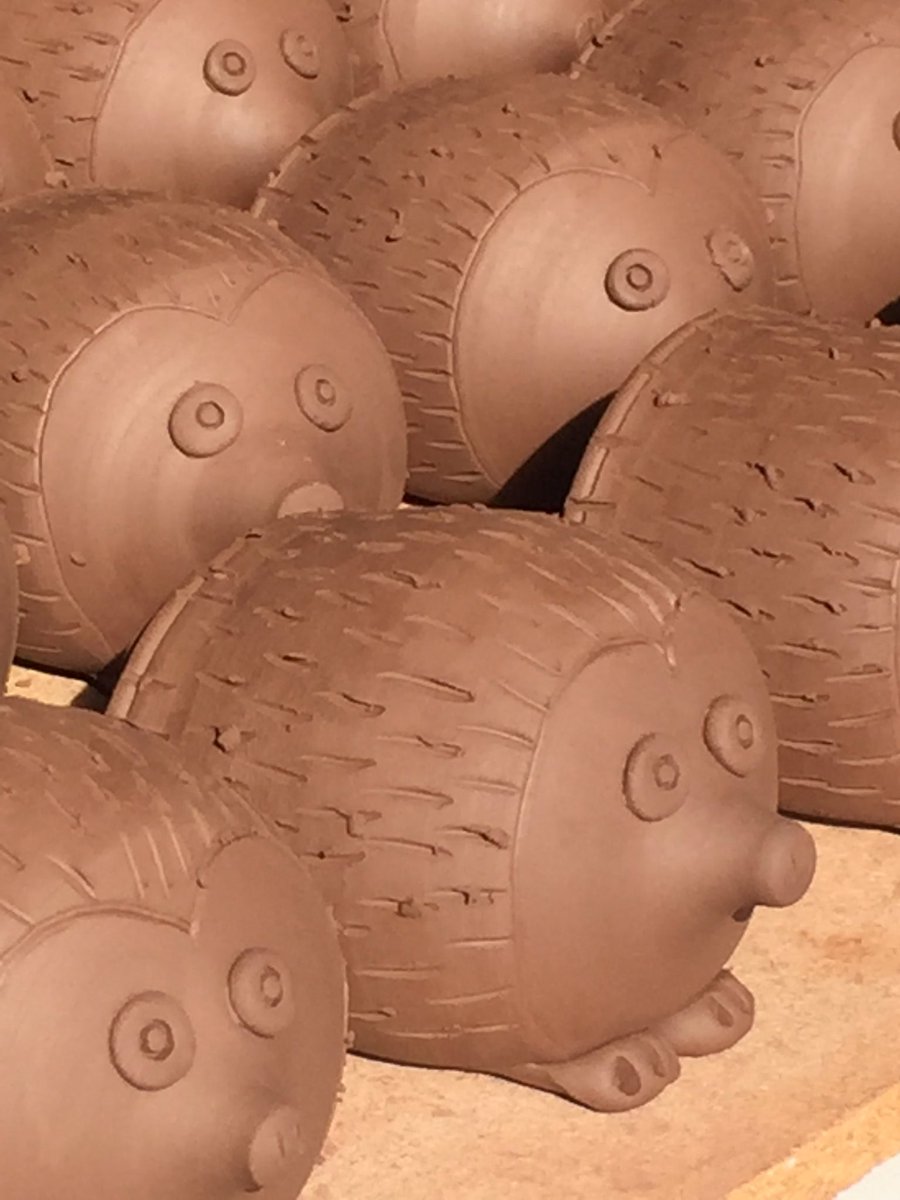 EbsworthPots's tweet photo. My Hedgehog army 😁#pottery #madeinwales #terracotta #slugtrap #gadren #sunnydays #longestday https://t.co/p5eIdvUJbh https://t.co/dIdhQH00Jg