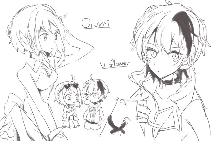 gumi&vflowerモノクロ 