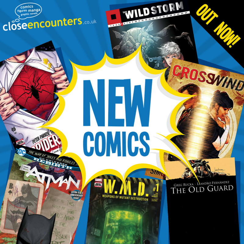 CEncountersUK's tweet photo. Happy #NewComicsDay everyone! This week: #Batman #WeaponsofMutantDestruction #SpecutacularSpiderMan #Crosswind #OldGuard #WildStorm https://t.co/UFpRB5PKhU