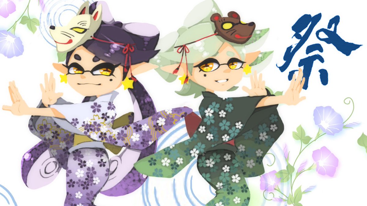 Lesuna793 過去絵のアオリとホタルの浴衣姿 Splatoon2 スプラトゥーン シオカラーズ Lesuna793 過去絵のアオリとホタルの浴衣姿 Splatoon2 スプラトゥーン シオカラーズ