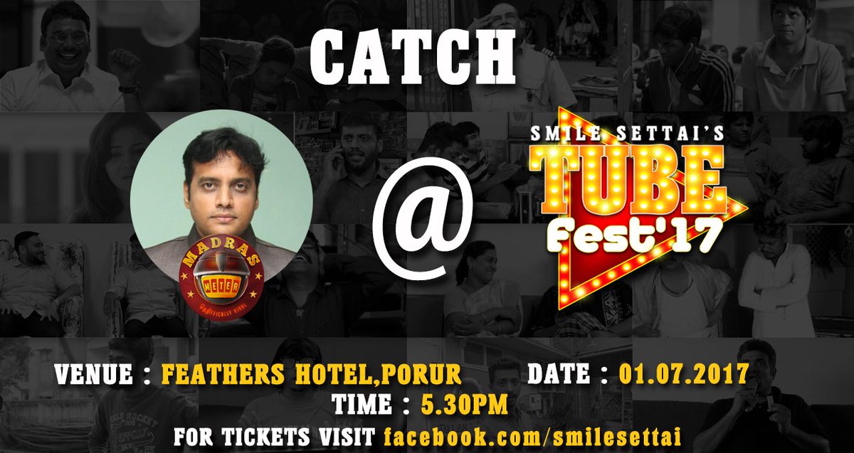 SmileSettai's tweet photo. SMILE SETTAI'S TUBE FEST,2017 🎭🎤🎧🎼 @MadrasMeter 
#July1 #SSTF17 #TubeFest17 #Favorite #YouTubeChannels #Entertainment #MadrasMeter https://t.co/QClFBAprsx