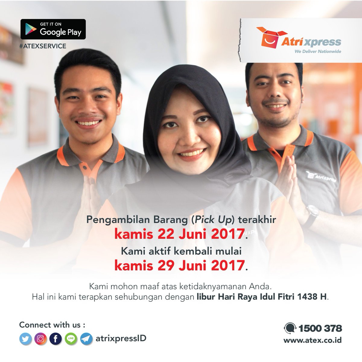atrixpressID's tweet photo. Info lebih lanjut bisa hubungi customer service WhatsApp Atri xpress 0815 1 1500 378. #lebaranasik #atrixpress #atexmobileapp https://t.co/vrOj3ZDqCa