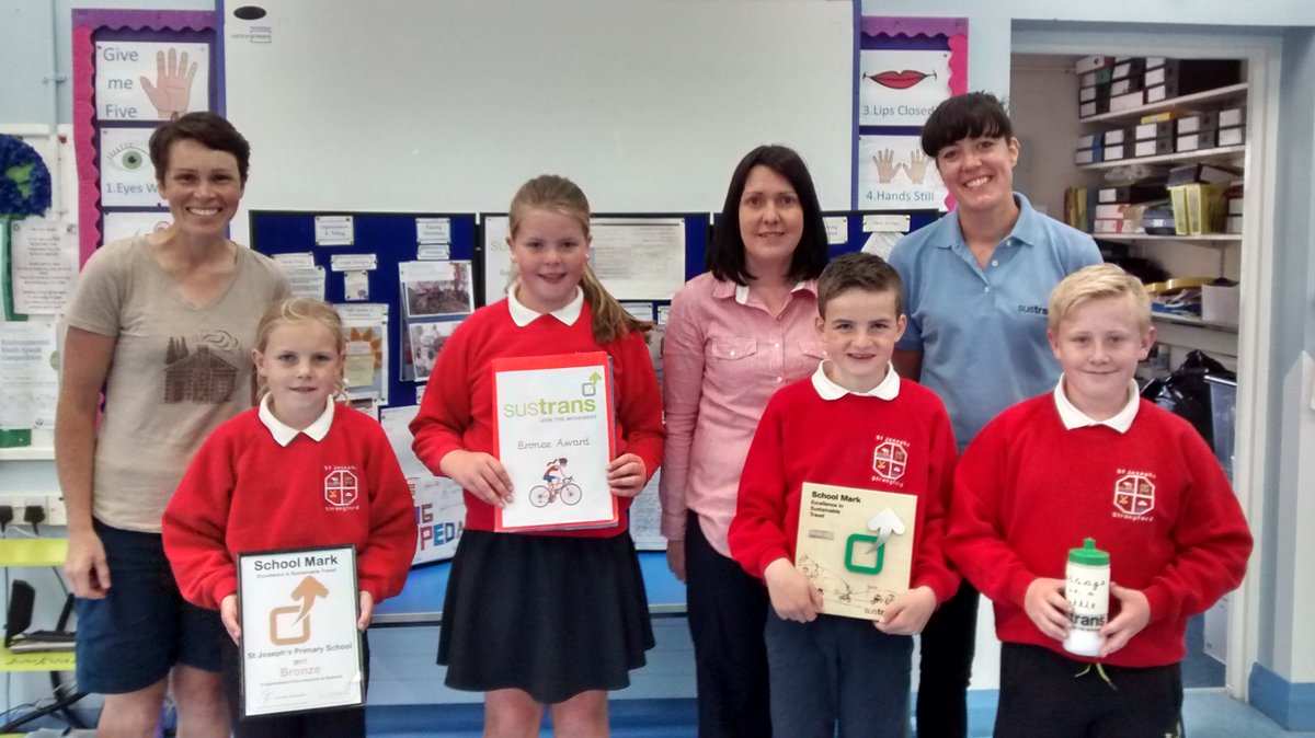 WWCTrustNI's tweet photo. Well done to St Joseph's PS, Strangford for achieving the Sustrans #SchoolMark Bronze award! Check out their fantastic evidence display. https://t.co/Fbtgw5ieMa