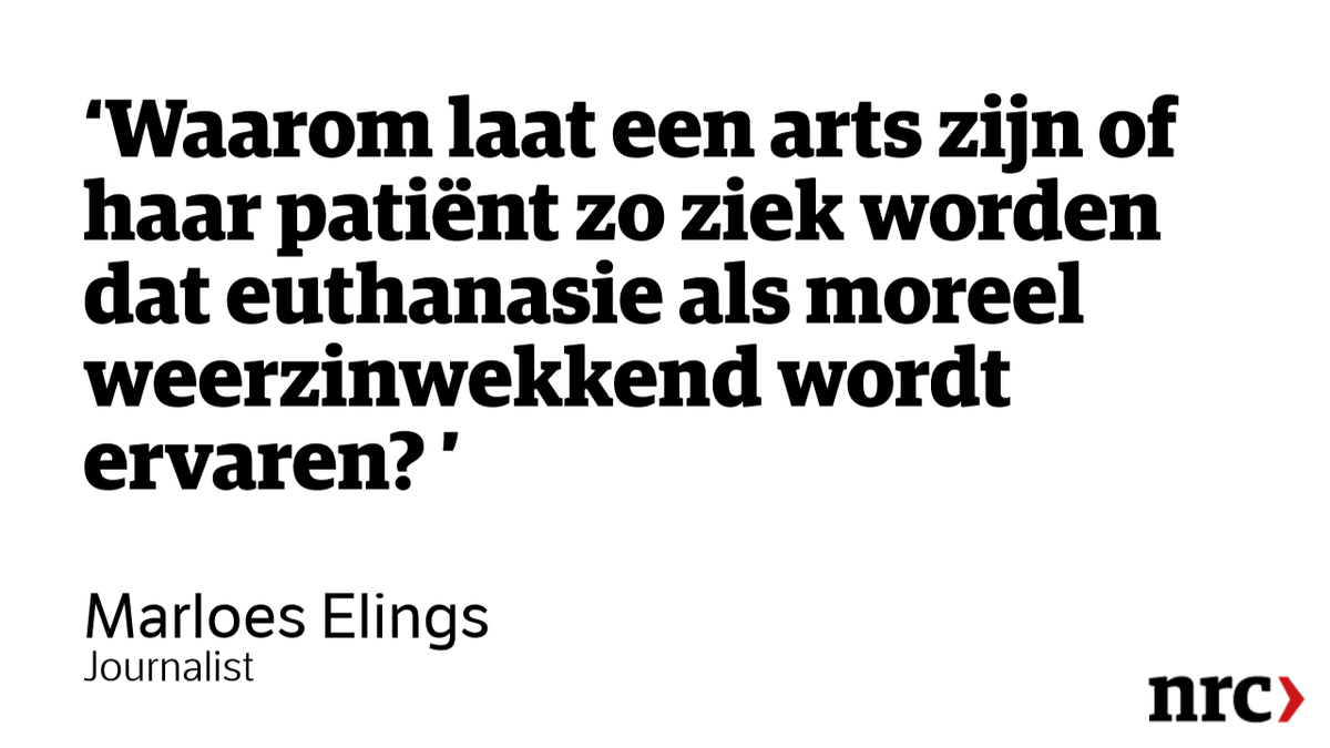 nrc's tweet photo. Marloes Elings trof een huisartsarts die zijn verantwoordelijkheid nam bij euthanasie. Ze gunt anderen hetzelfde. 
https://t.co/AuJgdluJ2w https://t.co/gz2lpIjcSv