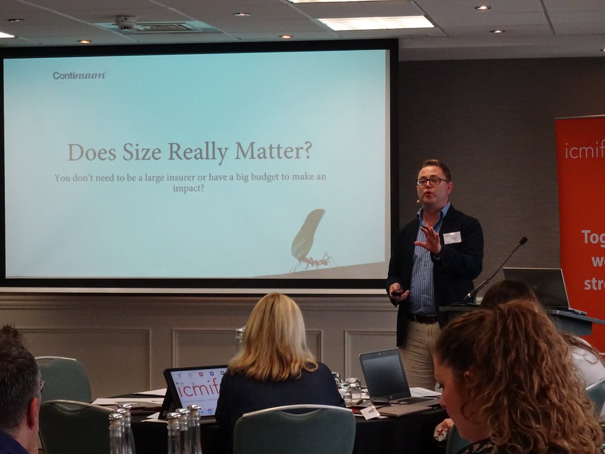 ICMIF_Web's tweet photo. Does size really matter? @ComanFullard @WeAreContinuum live now on @PeriscopeCo at #mutualcomms17 seminar #mutuals #insurance https://t.co/OaOSTcfWfy