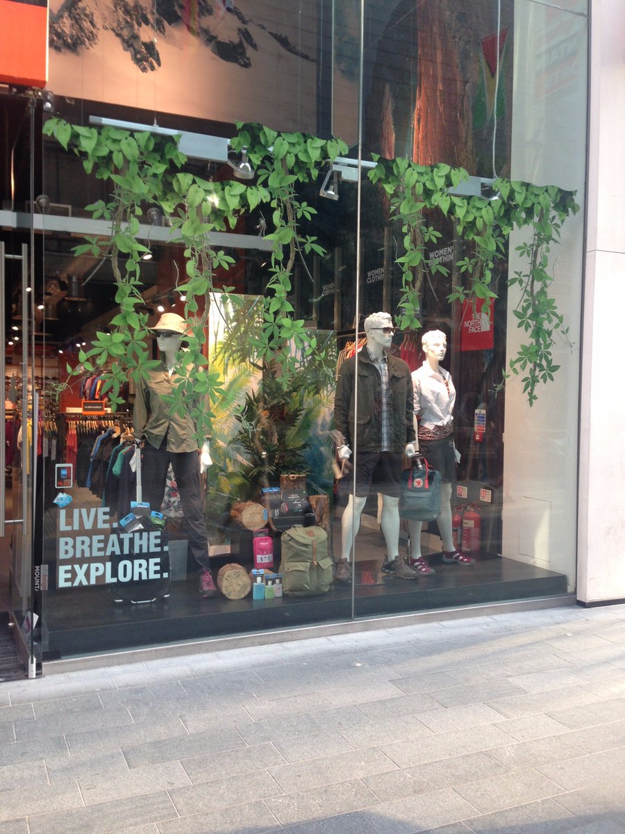 KingfisherGraph's tweet image. Our Window Display Cling is looking fantastic up in the Stratford @ellis_brigham store. Designed by @SueDisplay #windowgraphics #retail