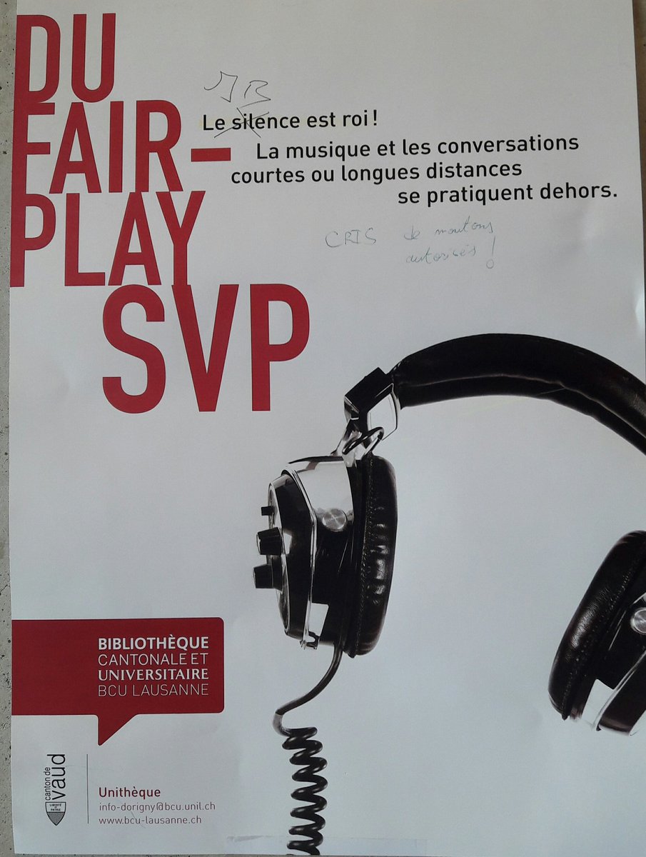pascalferry's tweet photo. Trop fort l'atelier #signalétique: les risques du métier d'étudiant-e bien appréhendés par la #BCUL? Où c'est qu'on vote? #cyclobiblio2017 https://t.co/a3WjAmrfIe