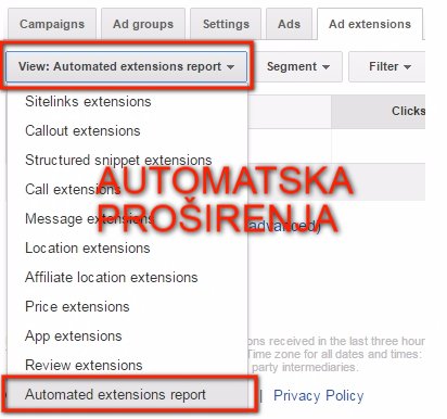 AdWords sustav zna sam postaviti automatska proširenja vaših oglasa! Pročitajte više u članku naše <a href="/Ines_Srb/">Ines Srb</a> 
escapestudio.hr/blog/automatiz…