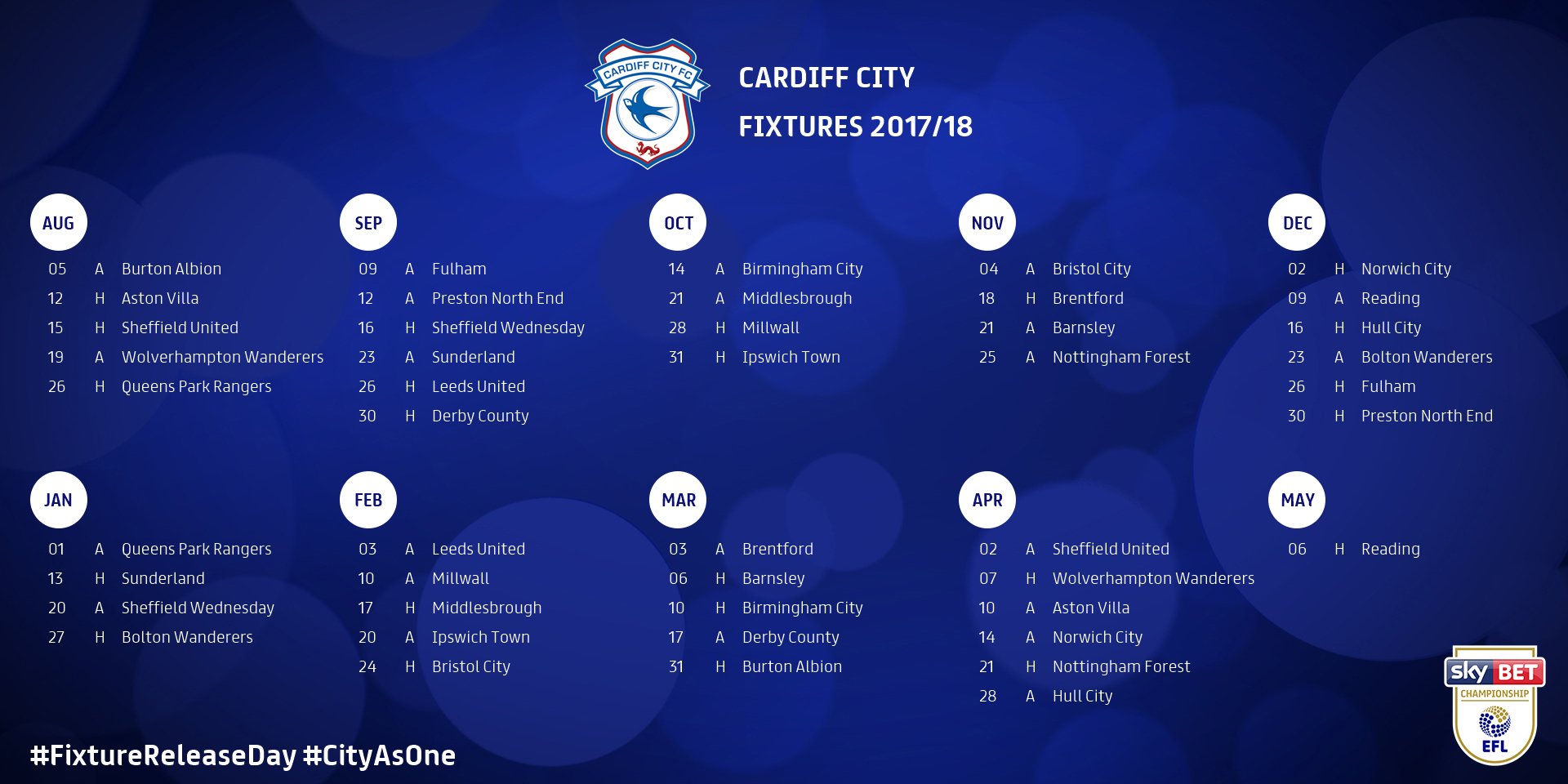 Cardiff City fixtures and results